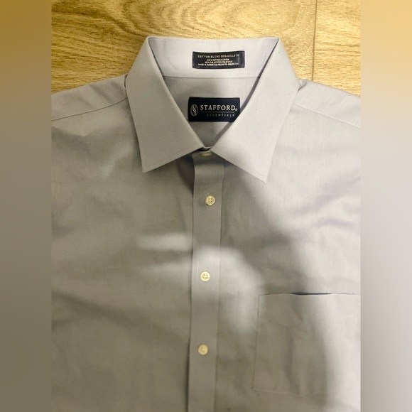 Stafford Men’s True Vista Regular Fit Stretch Fabric L/S Dress Shirt - Picture 4 of 4